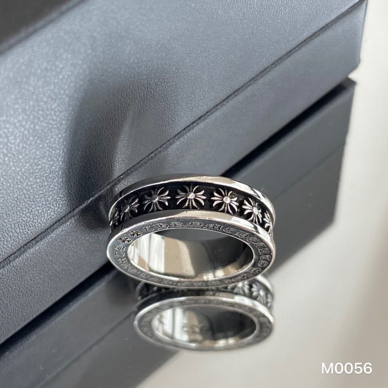 Chrome Hearts 925 Silver Floral Cross Band Ring view