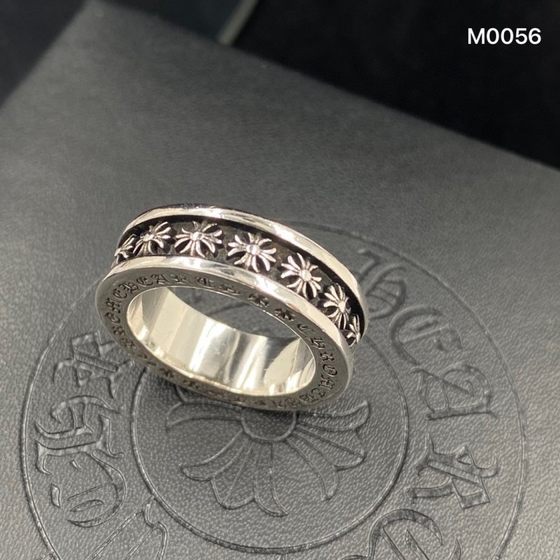 Chrome Hearts 925 Silver Floral Cross Band Ring view