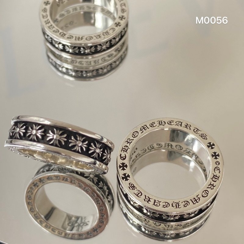 Chrome Hearts 925 Silver Floral Cross Band Ring view
