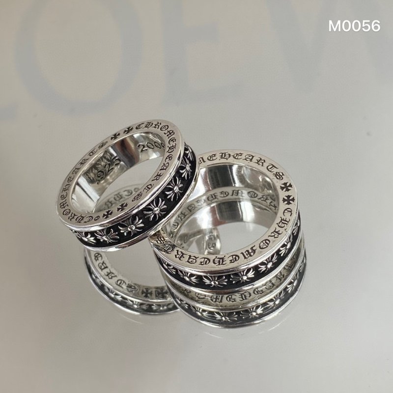 Chrome Hearts 925 Silver Floral Cross Band Ring view