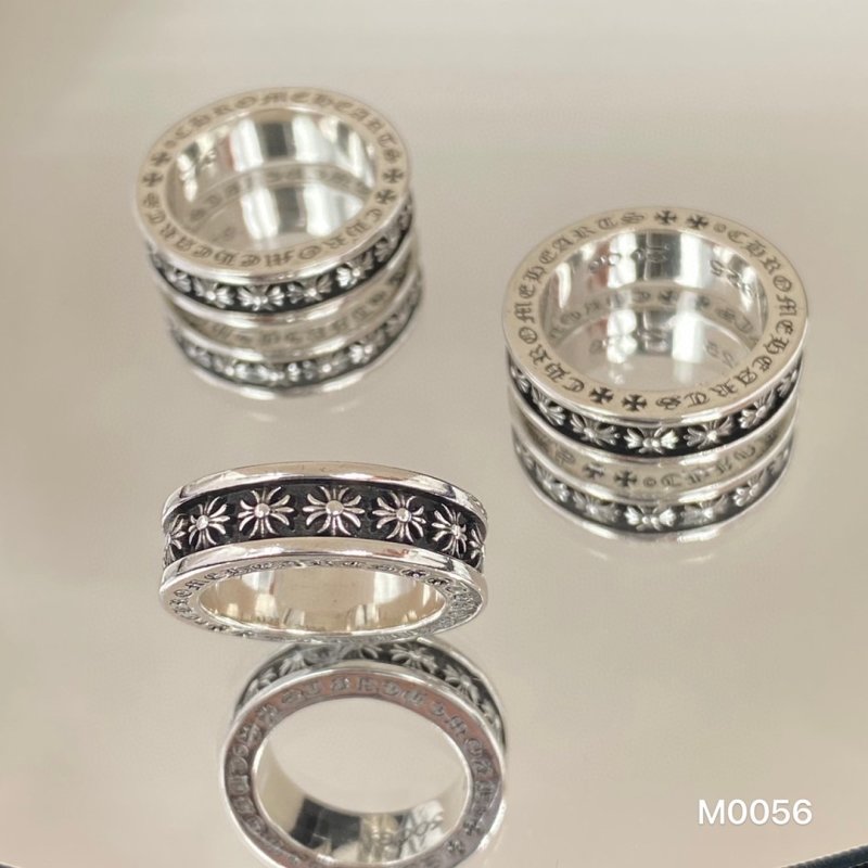 Chrome Hearts 925 Silver Floral Cross Band Ring view