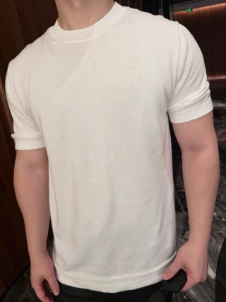 Premium White Crew Neck Short Sleeve T-Shirt view 6