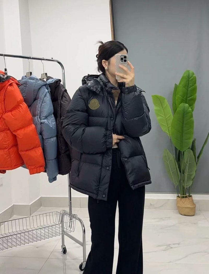 Moncler Black Puffer Down Jacket Gold Badge view