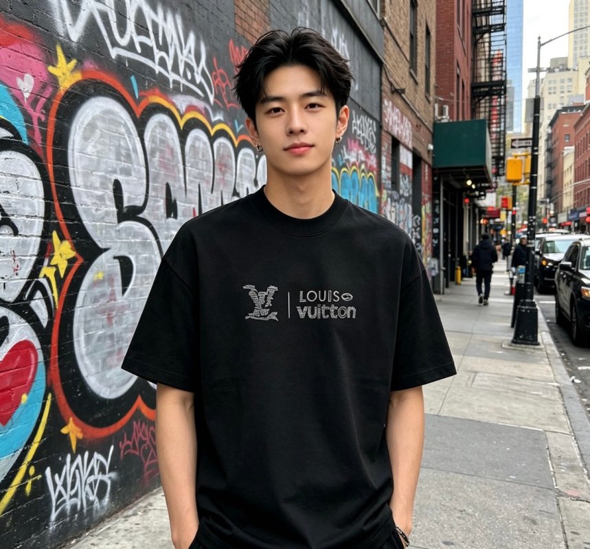 Louis Vuitton Black Monogram Logo T-Shirt