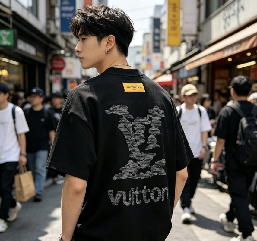 Louis Vuitton Black Monogram Logo T-Shirt view