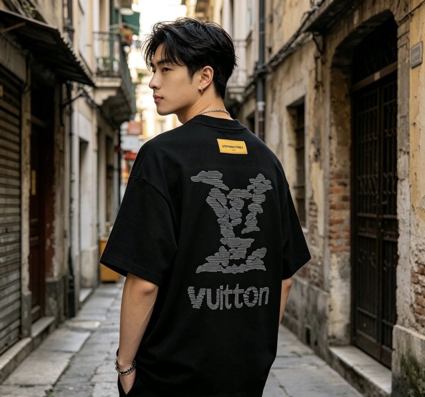 Louis Vuitton Black Monogram Logo T-Shirt view