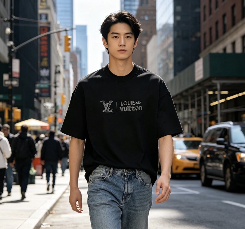 Louis Vuitton Black Monogram Logo T-Shirt view