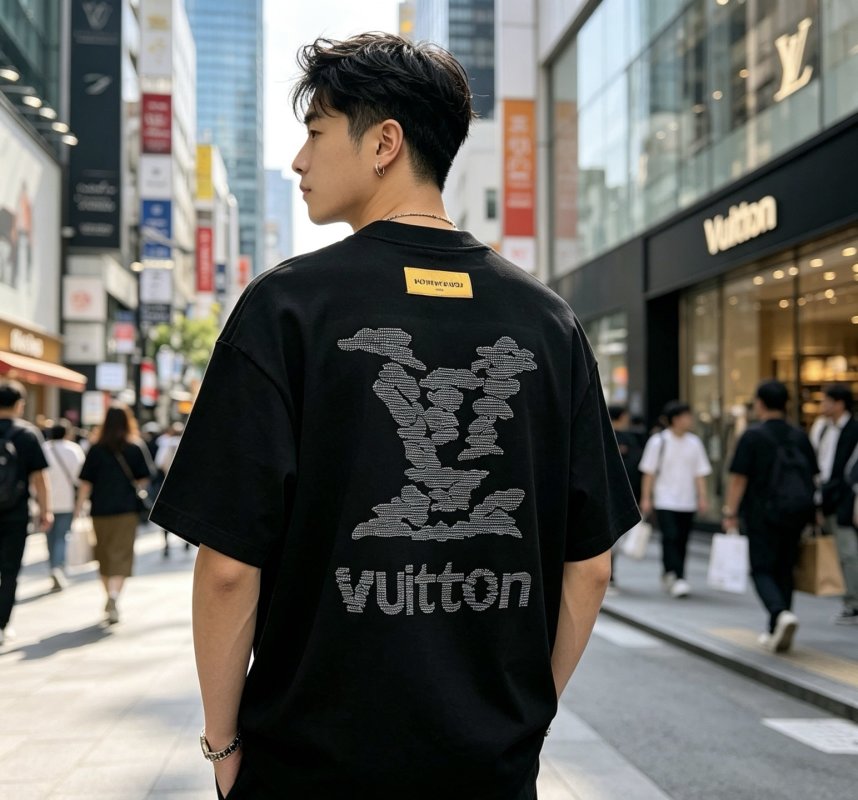 Louis Vuitton Black Monogram Logo T-Shirt view