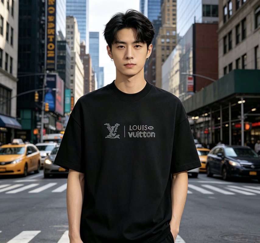 Louis Vuitton Black Monogram Logo T-Shirt view