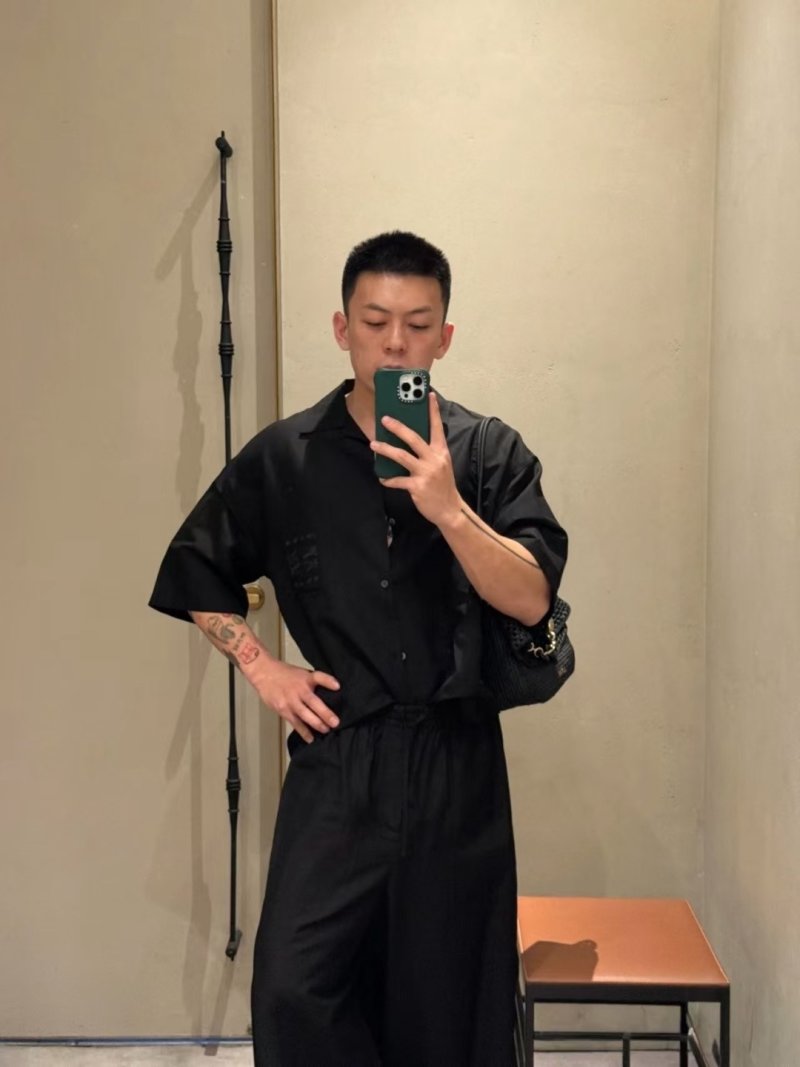 Loewe Black Oversized Embroidered Logo Shirt view