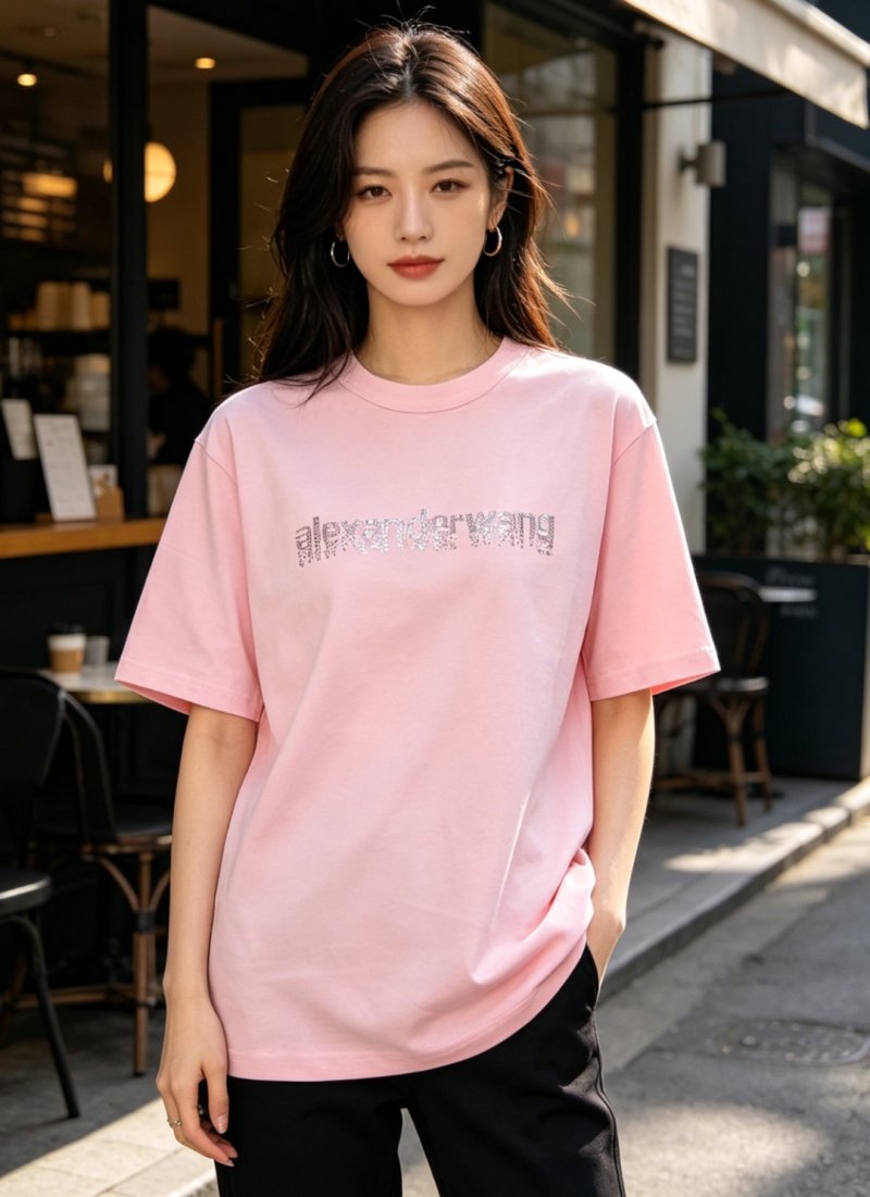 Pink Distressed Logo Graphic T-Shirt view