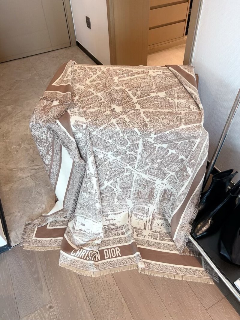 Dior Twill Square Scarf Beige 140x140cm view