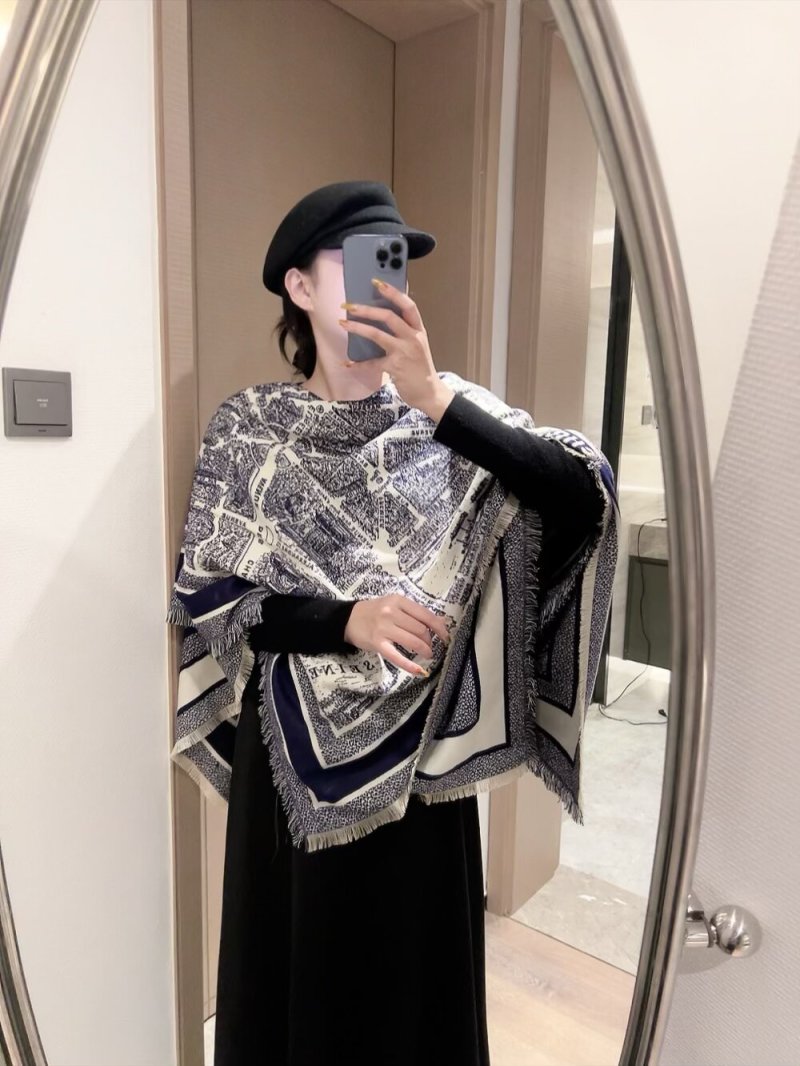 Dior Twill Square Scarf Beige 140x140cm view