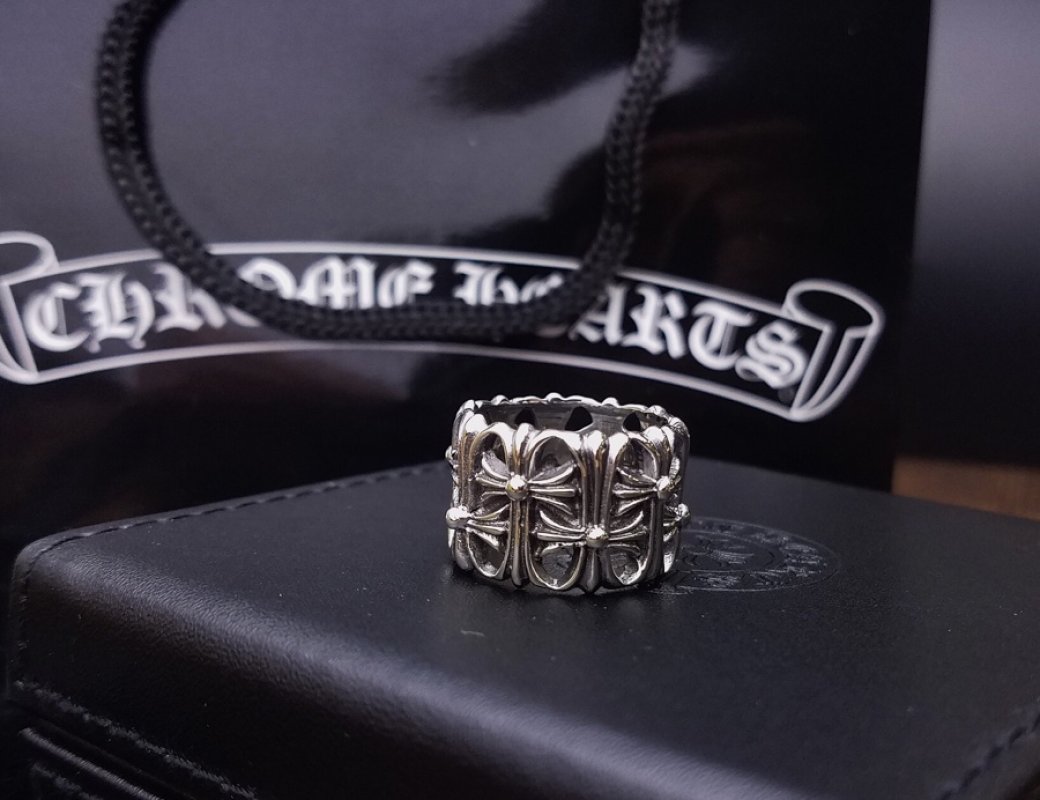 Chrome Hearts Cross Tomb Sterling Silver Ring