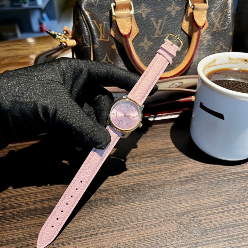 Tissot Carson Pearl Diamond Pink Dial Leather Watch view