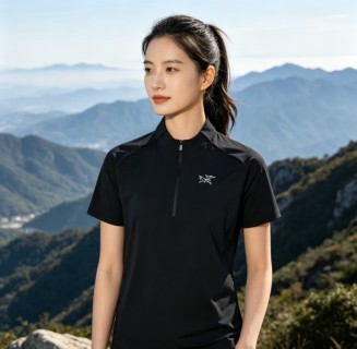 Arc'teryx Black Short Sleeve Half-Zip T-Shirt view 2