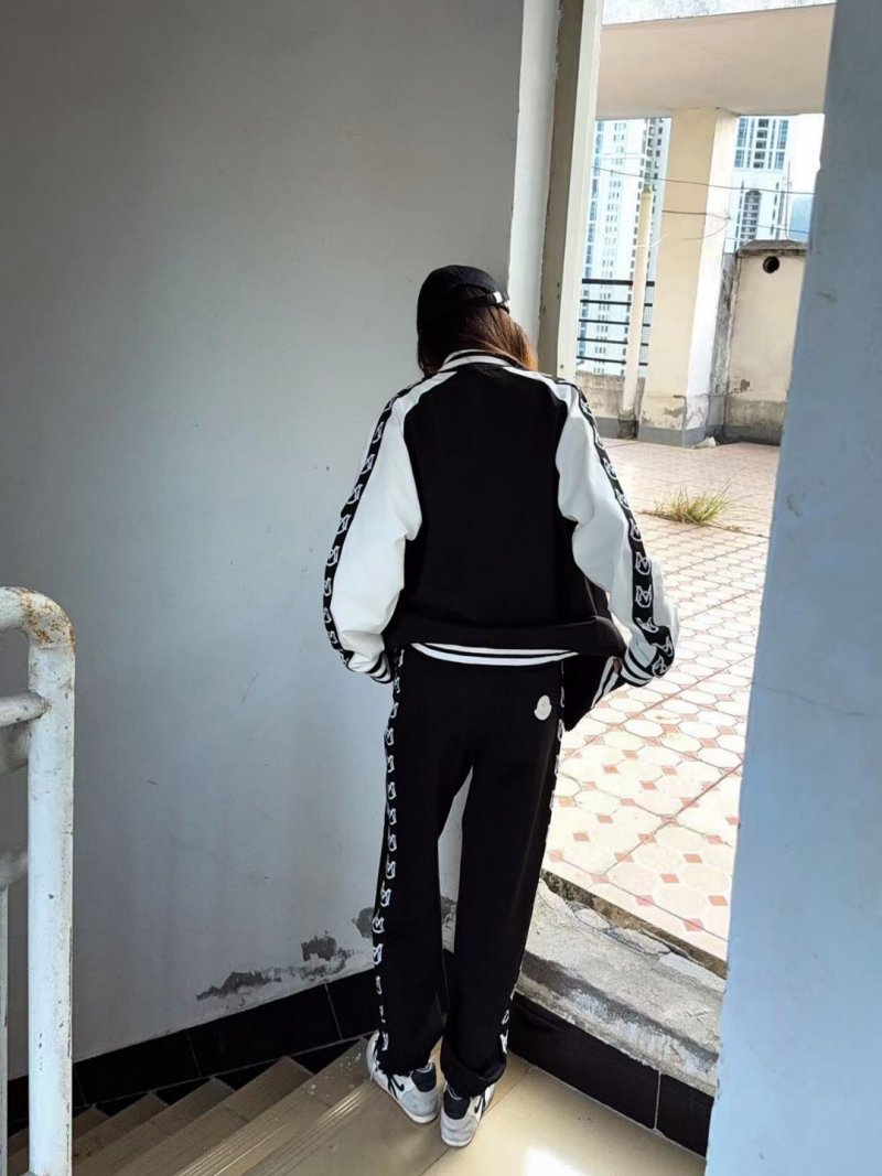 Black Taped Logo Trackpants with Stripe Detailing view