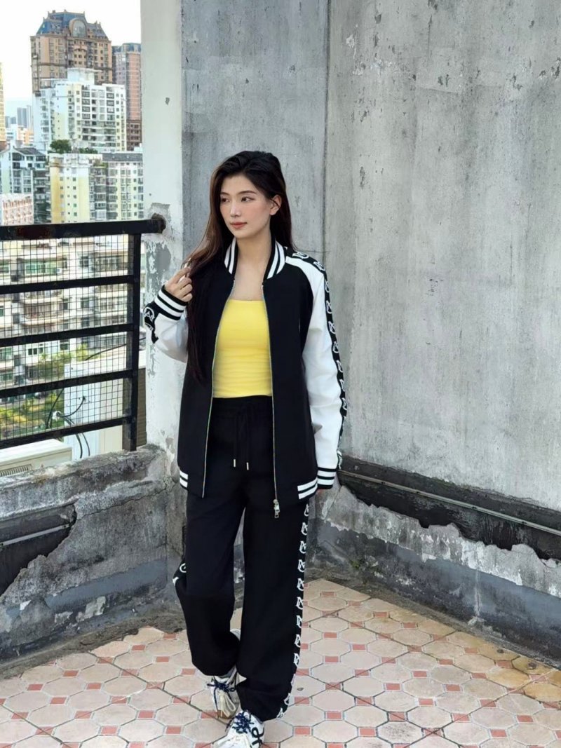 Black Taped Logo Trackpants with Stripe Detailing view