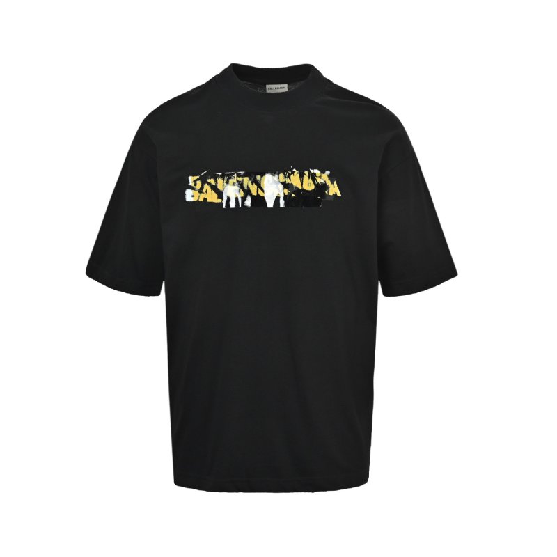 Black Gold Foil Graphic Short Sleeve T-Shirt view