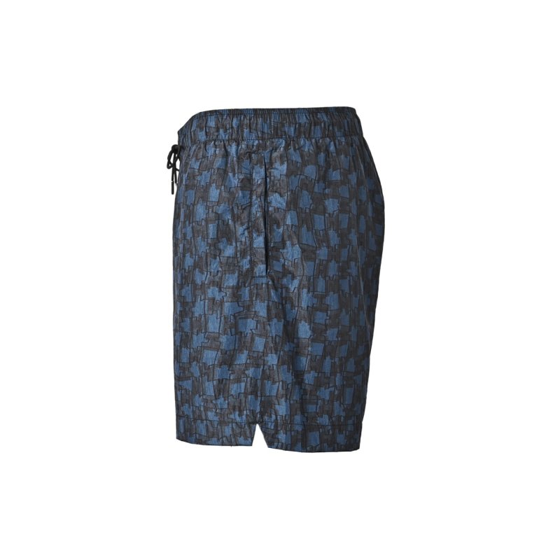 Navy Monogram Print Shorts view