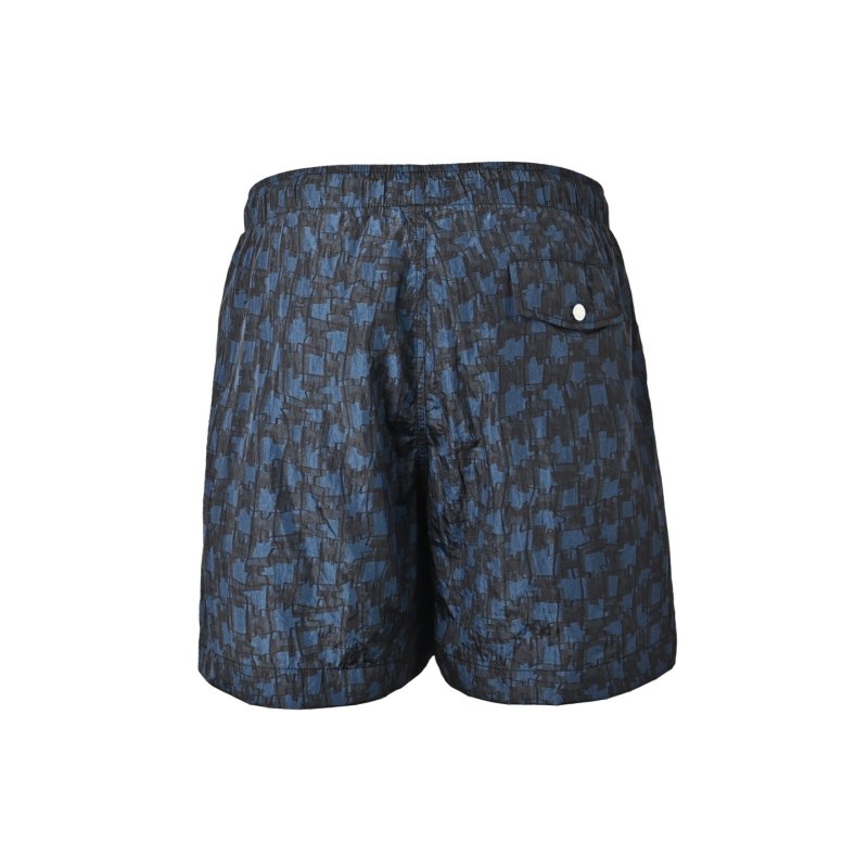 Navy Monogram Print Shorts view