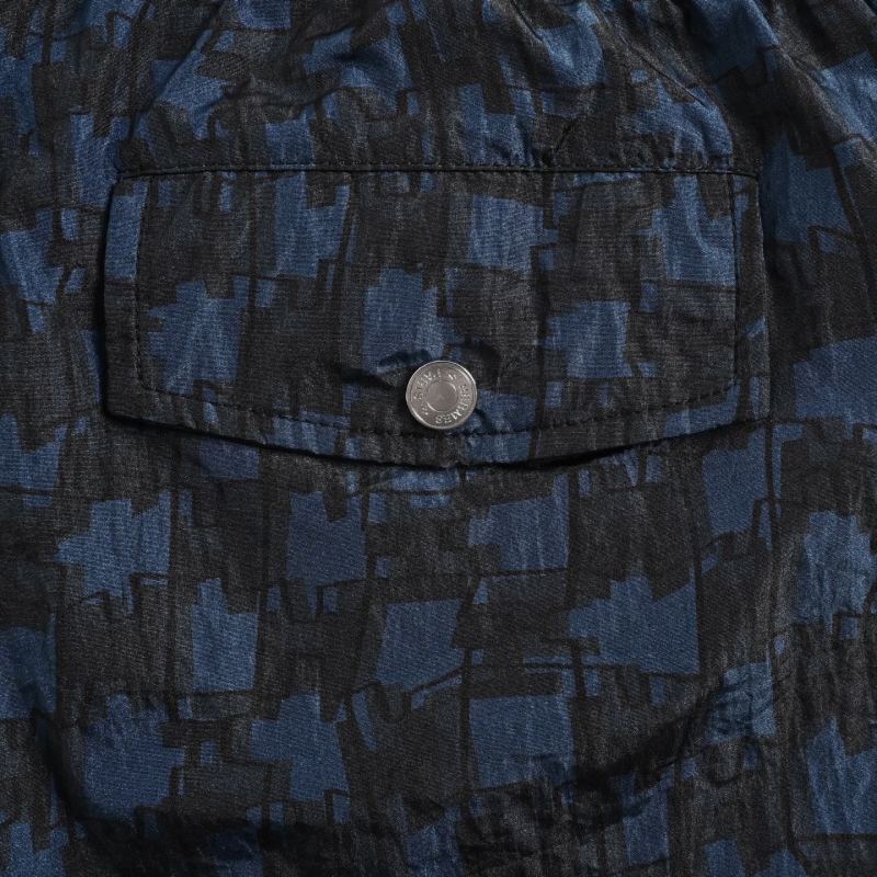 Navy Monogram Print Shorts view
