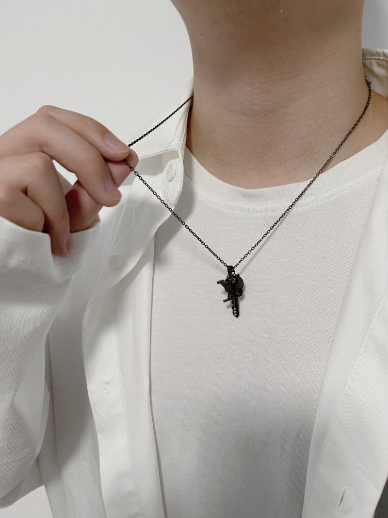 Louis Vuitton Key Pendant Black Chain Necklace