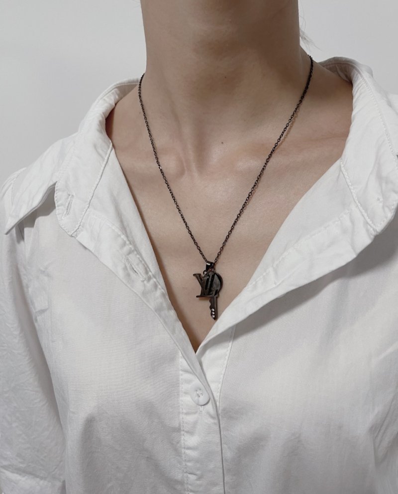 Louis Vuitton Key Pendant Black Chain Necklace view