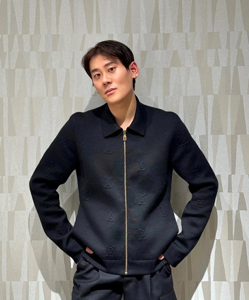 Black Wool Blend Harrington Jacket view