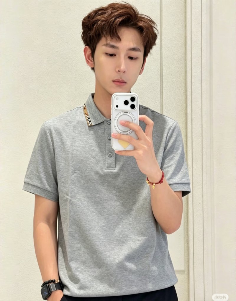 Classic Grey Short Sleeve Polo Shirt view