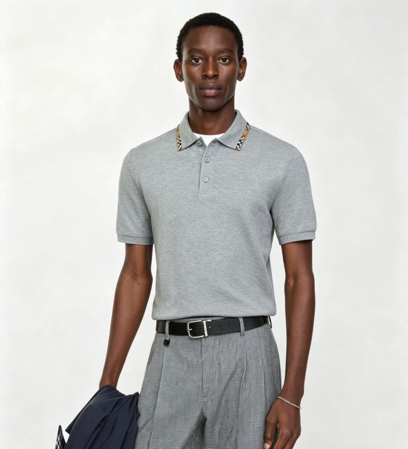 Classic Grey Short Sleeve Polo Shirt view