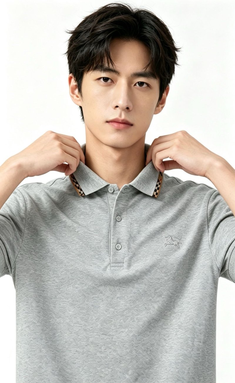 Classic Grey Short Sleeve Polo Shirt view