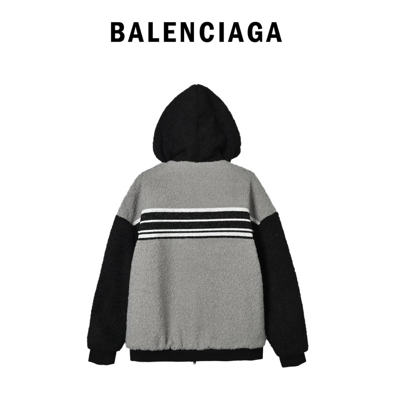 Black & Grey Stripe Zip Fleece Jacket view