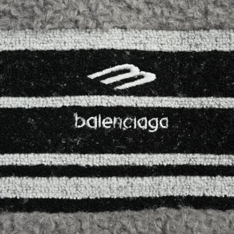 Black & Grey Stripe Zip Fleece Jacket view