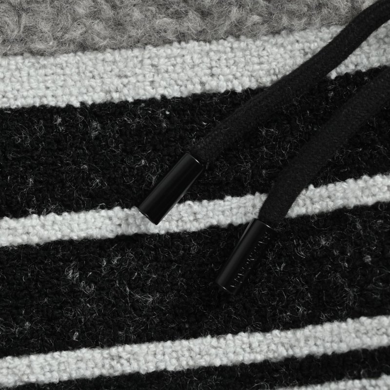 Black & Grey Stripe Zip Fleece Jacket view