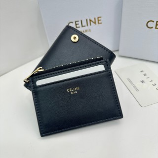 Celine Triomphe Black Compact Wallet view 4