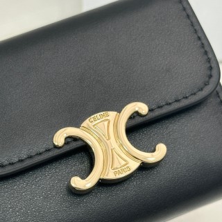 Celine Triomphe Black Compact Wallet view 5