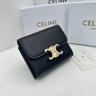 Celine Triomphe Black Compact Wallet view 6