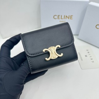 Celine Triomphe Black Compact Wallet view 7