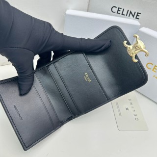 Celine Triomphe Black Compact Wallet view 8