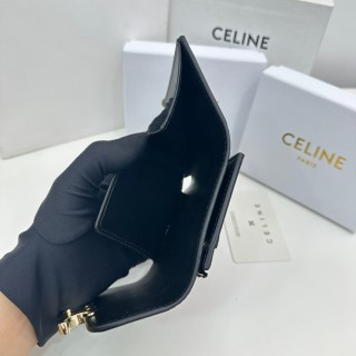 Celine Triomphe Black Compact Wallet view 9