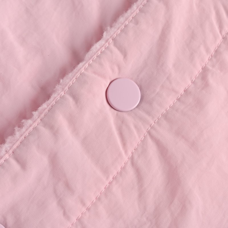 Pink Fleece Half-Zip Oversized Jacket view