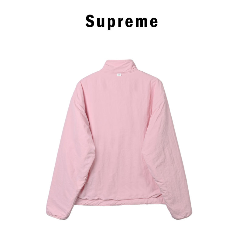 Pink Fleece Half-Zip Oversized Jacket view