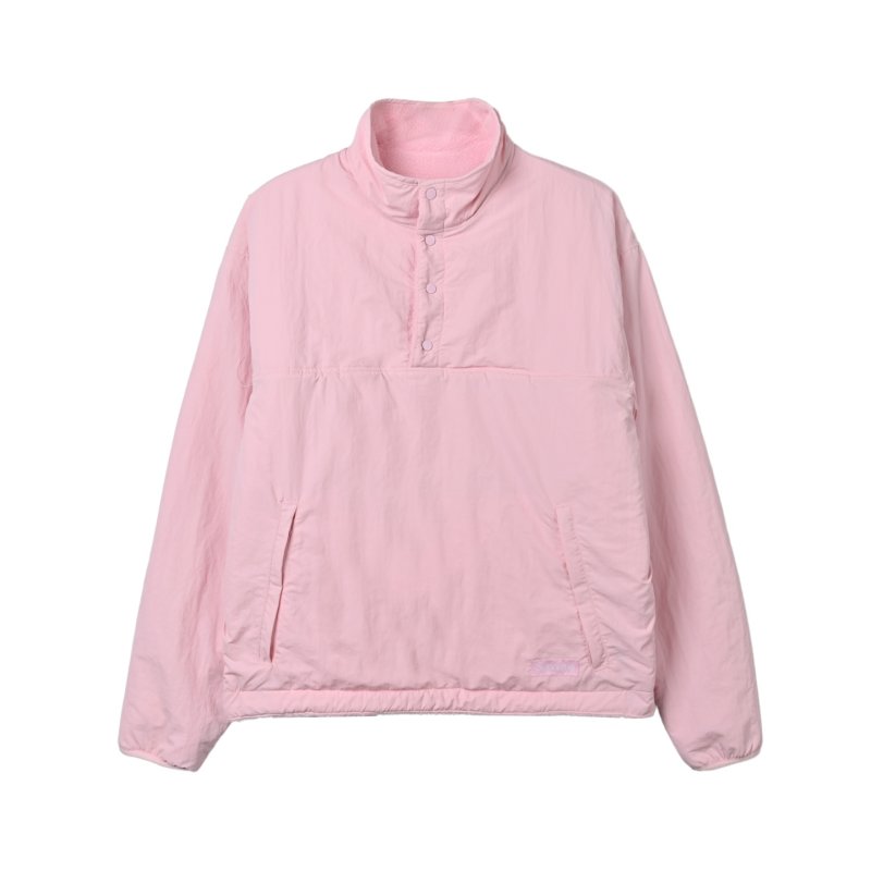 Pink Fleece Half-Zip Oversized Jacket view