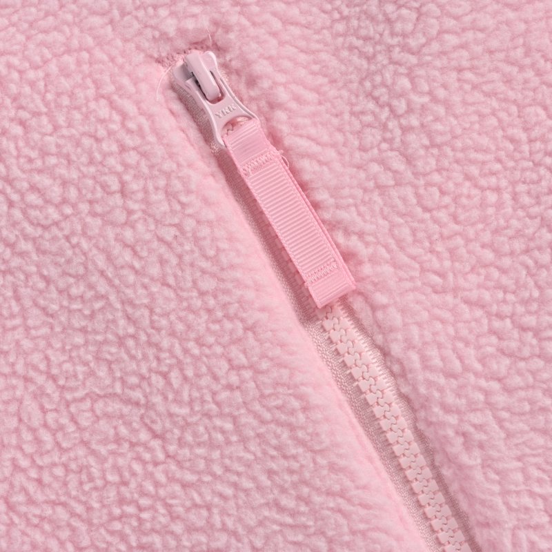 Pink Fleece Half-Zip Oversized Jacket view
