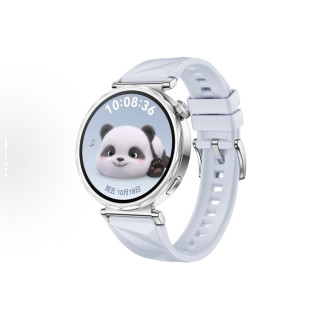 Elegant Women's White Leather Dress Watch with Moon Phase view 2