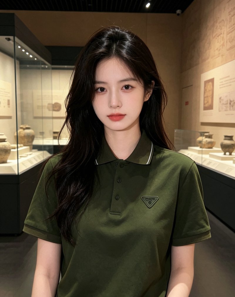 Prada Triangle Logo Polo Shirt Sage Green view