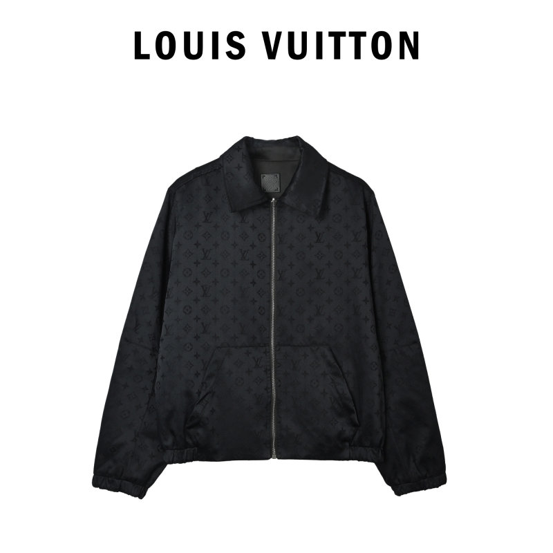 Louis Vuitton Black Leather Jacket with Contrast Collar view