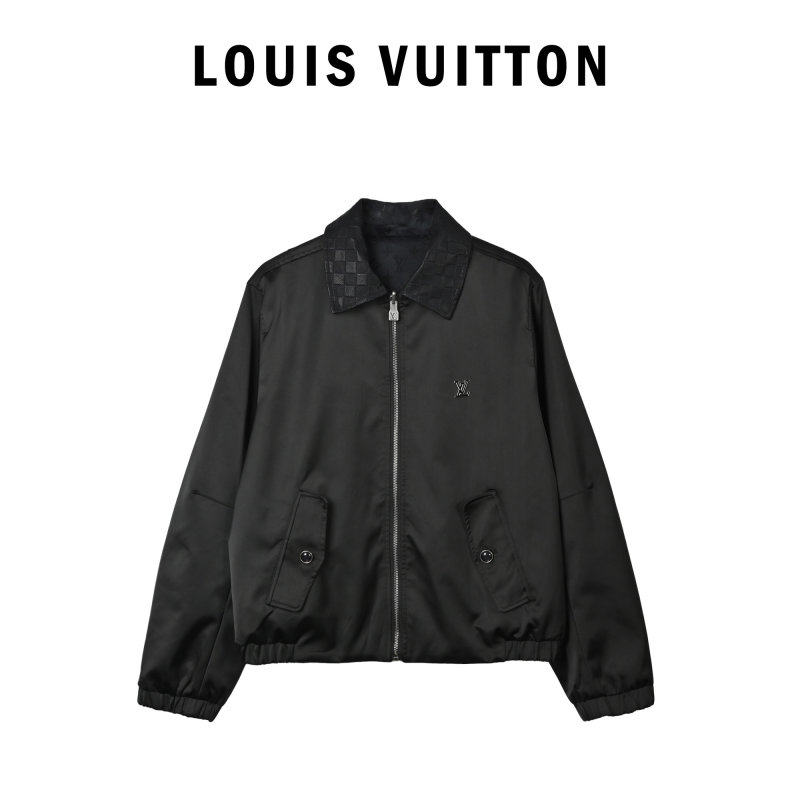 Louis Vuitton Black Leather Jacket with Contrast Collar view