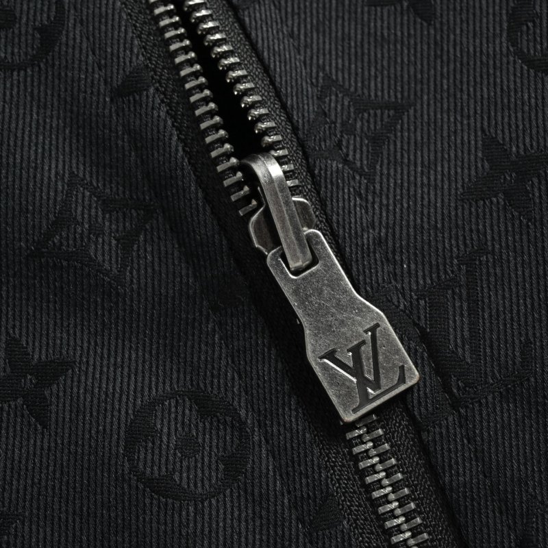 Louis Vuitton Black Leather Jacket with Contrast Collar view